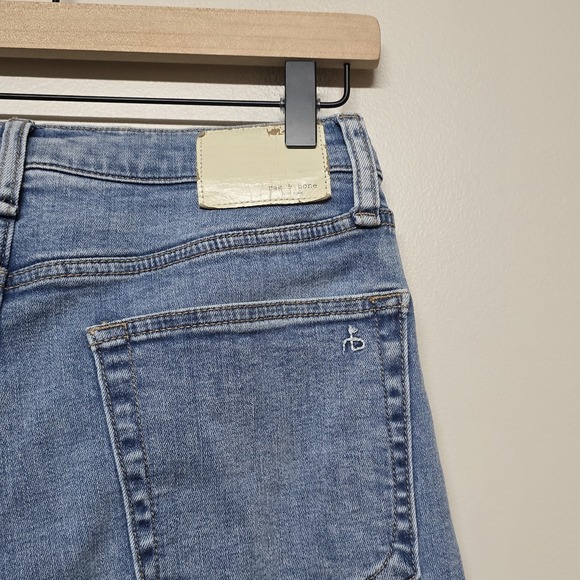 Rag & Bone Whitney Wide Leg Jeans Women's 28 Light Wash Raw Hem Denim $255 - Picture 6 of 10